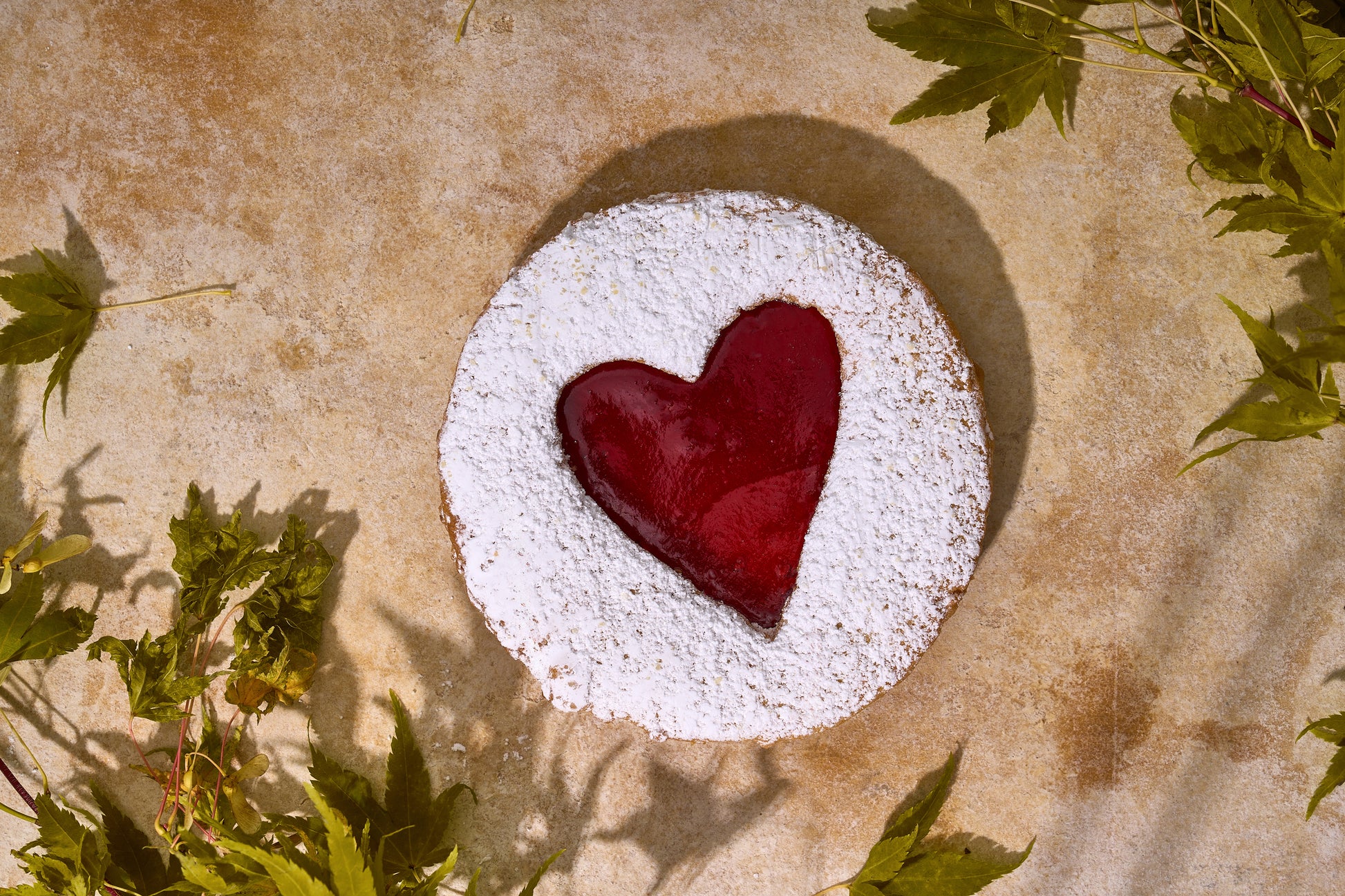 Coconut Jam Heart Cookie